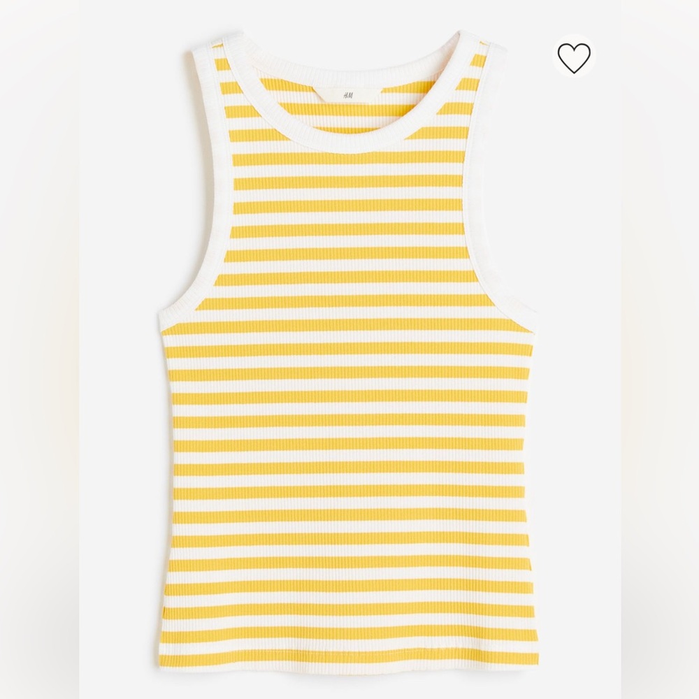 Striped Yellow and White Women's Tank Top